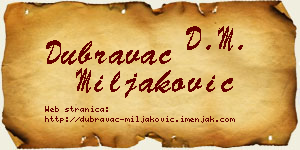 Dubravac Miljaković vizit kartica